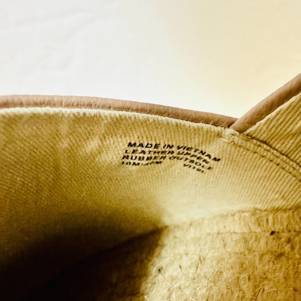 NWOT MICHAEL KORS KENDRICK LEATHER TAN BLACK COLORBLOCK ESPADRILLES SHOES SZ 10 - Picture 9 of 9